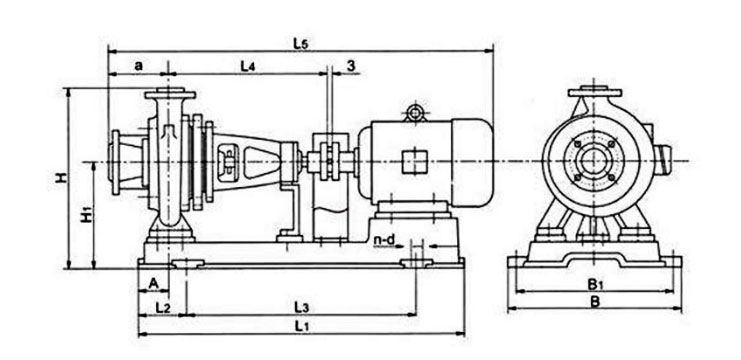 無堵塞紙漿泵安裝尺寸圖